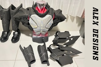 create 3d wearable cosplay armor model 3d cosplay props design helmet 4 3d print
