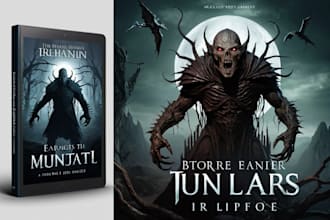 create a fantasy or sci fi book cover, cover design, ebook cover