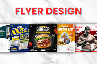 create stunning flyer design, catalog, postcard, ad creatives, marketing design