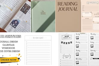 design planner journal, calendar tracker checklist workbook and lead magnet