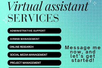 be your personal administrative virtual assistant for all admin support tasks
