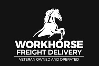 do iconic animated workhorse logo for a bright red cargo van
