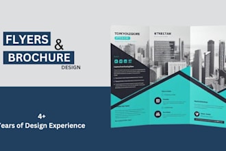 design business flyer, brochure, marketing material and trifold brochure design