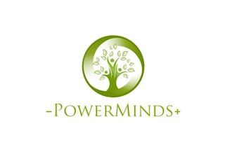 design monogram attractive power minds logo