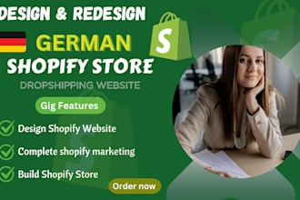 do SEO optimized german shopify store, design germany shopify dropshipping