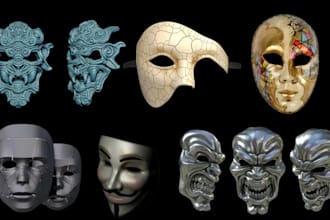 custom 3d mask 3d helment mask cosplay game props for 3d printing