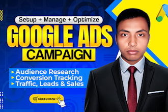 setup and optimize google ads adwords ppc campaigns, search display and pmax ads