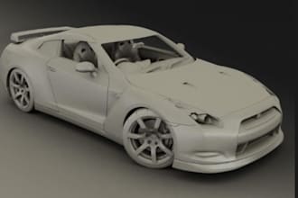 create 3d car model, 3d truck, automotive, for 3d printing and for games develop