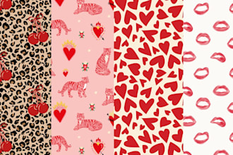 draw watercolor custom seamless pattern of animals, floral, boho, nature