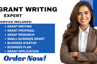 do grant writing, grant proposal, grant research and business plan