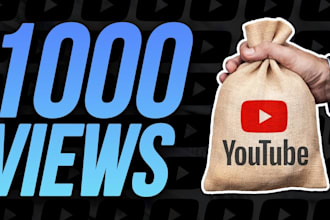 get real 1000 youtube views with organic growth and promotion