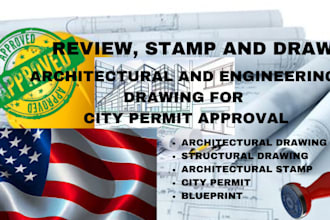 draw, USA architectural stamp, floor plans, mep drawings and engineering drawing
