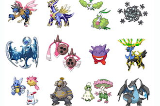 make you pokemon and fakemon sprites, pokemon trainer sprites, yugioh character