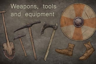 draw weapons, equipment and tools for your game