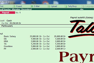 payroll, vouchers, bom, gst, tds, vat on tally