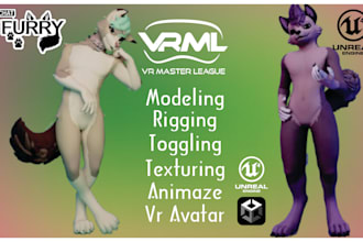 create or edit custom avatar, vtuber avatar, vrchat avatar, furry, nsfw for you