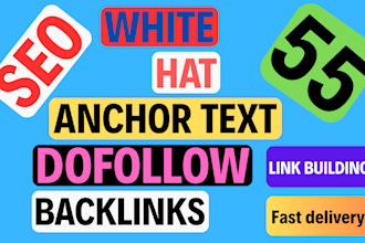 55 white hat anchor text high authority SEO dofollow backlinks USA link building