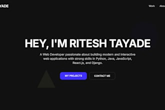develop a modern, responsive website using react, django and more