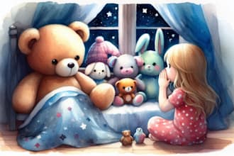 draw children book illustrations and kids story illustrations