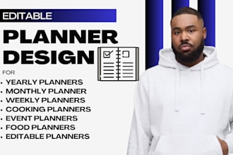 editable planner design monthly planner weekly planner cooking planner
