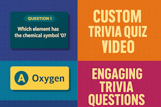 create unique trivia quiz video, quiz customization for youtube, reels