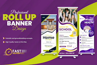 design roll up, retractable banner or ads