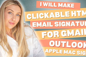 make clickable HTML email signature for gmail, outlook apple mac sign etc