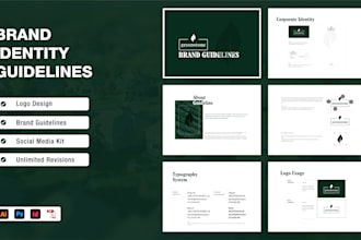 design your brand identity style guide logo and full kit with brand book