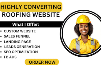 design a high converting roofing website with lead generation tools