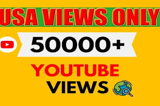 add 50k organic youtube video views from usa