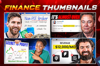 design finance, crypto, trading and business youtube thumbnails