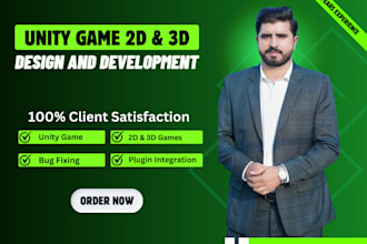 design and develop 2d, 3d games in unity for mobile and PC