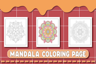 design mandala coloring book pages for kids and adults for KDP and etsy
