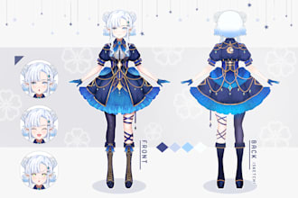 design high quality live2d vtuber model streaming avatar pngtuber 3d vtuber