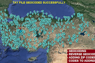 do geocoding, census data, adding zip postal codes to addresses