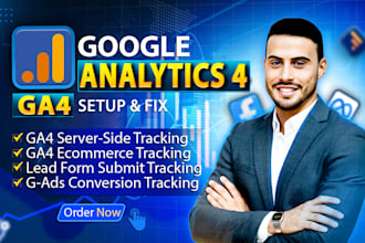 setup google analytics 4, conversion tracking, ga4 ecommerce tracking, lead form