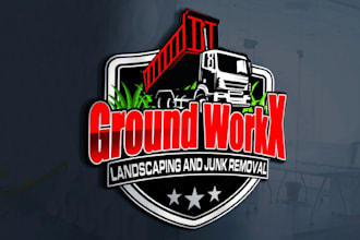 draw recycling, junk removal and hauling service logo