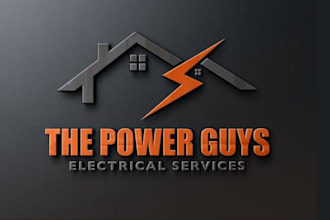 make solar panel energy and power electrician logo