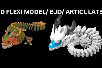 sculpt 3d articulated model flexi model 3d bjd 3d doll for 3d printing