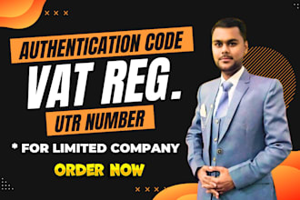 get UK utr number, authentication code, vat registration etc