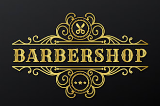 make unique, custom barber and barber shop logo