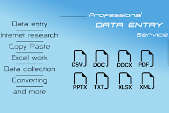 enter data correctly, extract, convert and collect