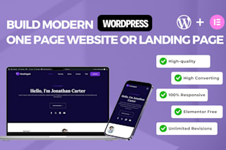 do wordpress landing page, one page website or single page website