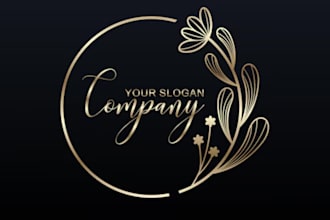 make hand drawn botanical floral logo