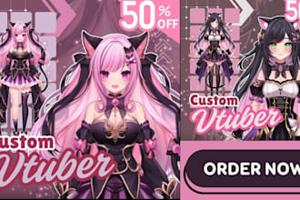design a custom pngtuber character model or live2d vtuber model for streaming