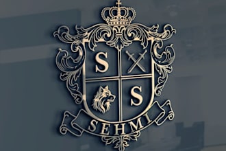create heraldic family coat of arms logo design
