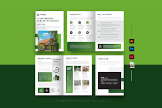 design real estate brochure company profile annual report booklet