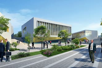3d fashion city render,landscape design, outdoor,backyard,garage, villa interior