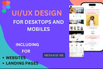 do modern mobile app UI UX design, wireframe, figma landing page