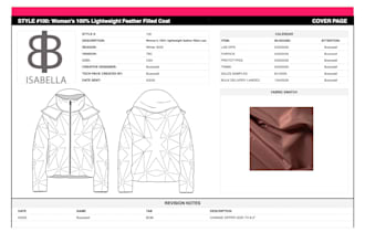 create professional clothing tech pack for fashion design
